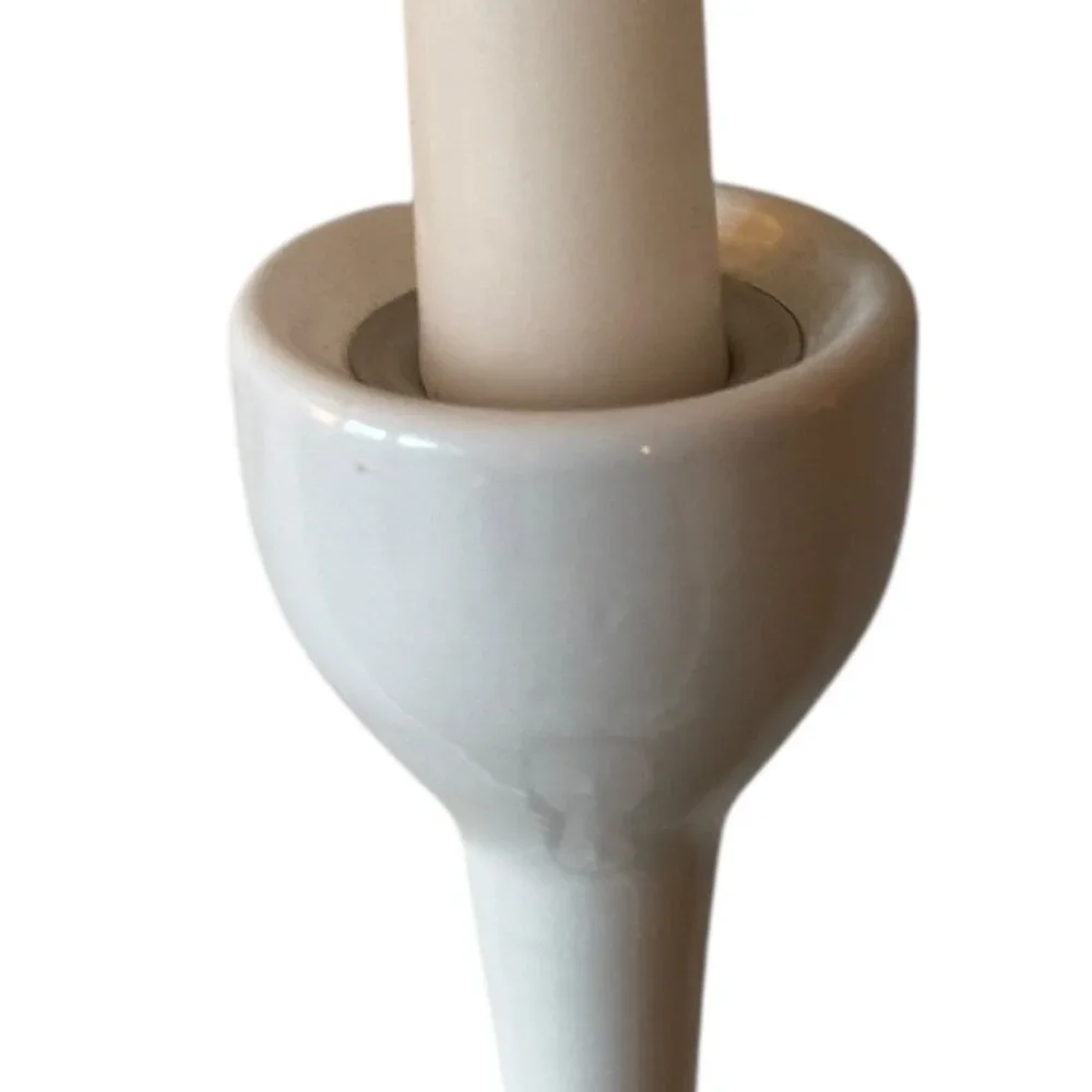 Vintage 90's Ikea Blomster Trio White Candlestick Holders White Glass Holiday